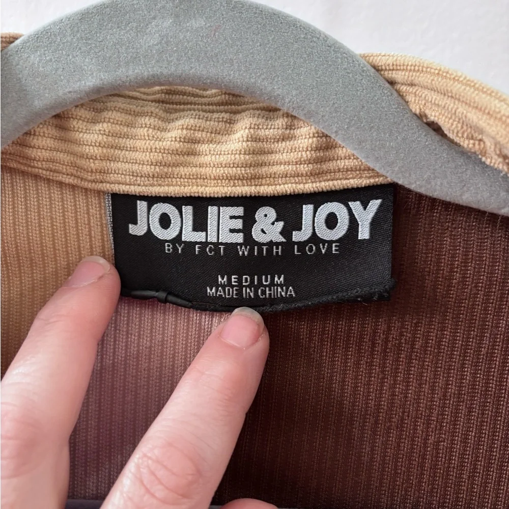 Jolie & Joy Women's Colorblock Button Down Shirt - Brown, Cream, White - Picture 2 of 7
